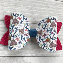 Load image into Gallery viewer, Large Bella Bow - Blue Mermaids
