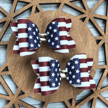 Load image into Gallery viewer, Double Bella Bow - Stars &amp; Stripes
