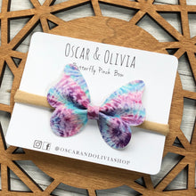 Load image into Gallery viewer, Butterfly Pinch Bow - Tie Dye

