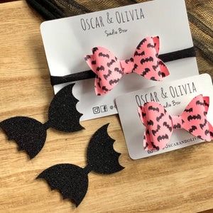 Glow Bow - Sadie Pink Bats