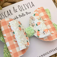 Load image into Gallery viewer, Double Bella Bow - Carrot Gingham
