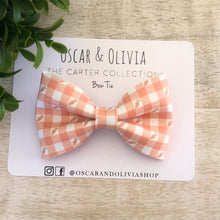 Load image into Gallery viewer, Bow Tie - Carrot Gingham

