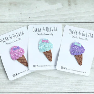 Mini Ice Cream Clip - Summer Glitters