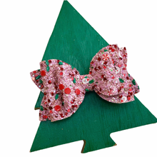 Load image into Gallery viewer, Double Bella Bow - Santa Glitter
