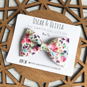 Bow Tie - White Floral