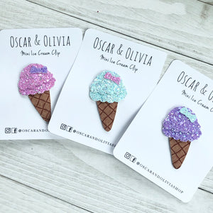 Mini Ice Cream Clip - Summer Glitters