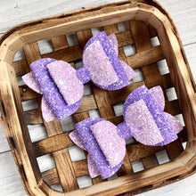 Load image into Gallery viewer, Double Bella Bow - Pink &amp; Purple Glitter
