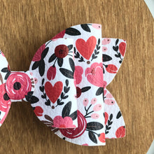 Load image into Gallery viewer, Double Bella Bow - Valentine Floral
