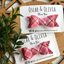 Load image into Gallery viewer, Olivia Bow - Pink Plaid
