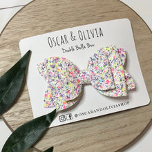Load image into Gallery viewer, Double Bella Bow - Easter Grass Glitter
