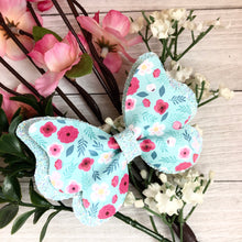 Load image into Gallery viewer, Double Butterfly Pinch Bow - Teal Floral
