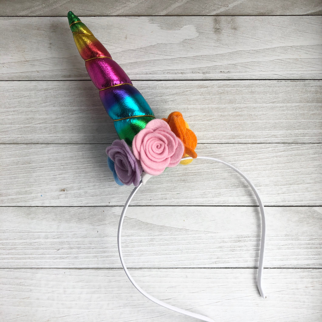 Unicorn Headband - Pastel Rainbow