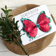 Load image into Gallery viewer, Double Butterfly Pinch Bow - Watermelon Rind
