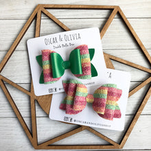 Load image into Gallery viewer, Double Bella Bow - Fruity Striped
