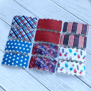 Scalloped Snap Clip - Fourth of July