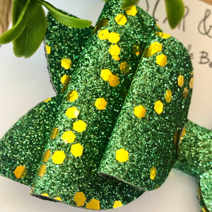 Double Bella Bow - Pot of Gold Glitter