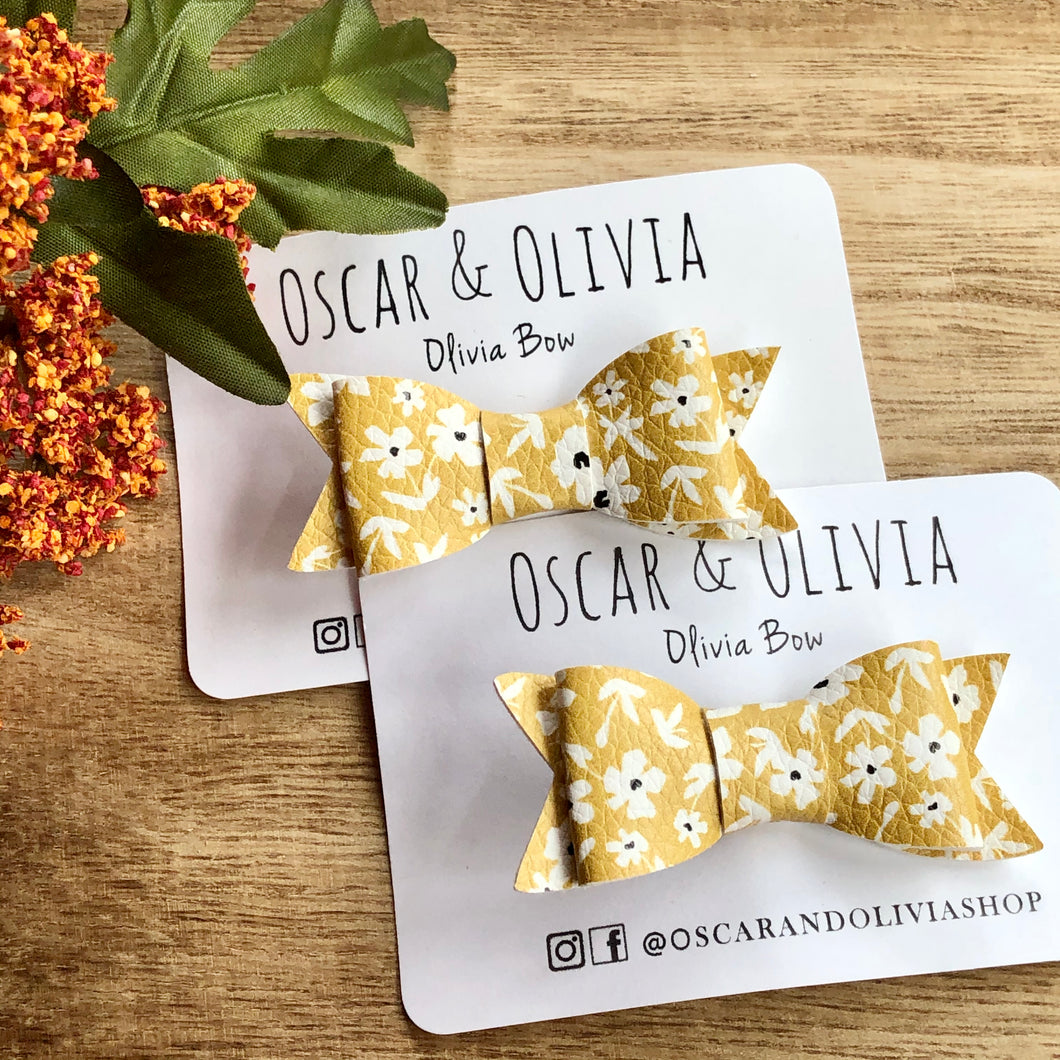 Olivia Bow - Mustard Floral