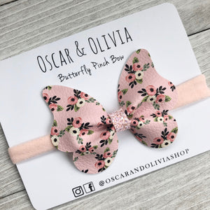 Butterfly Pinch Bow - Floral