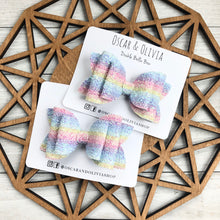 Load image into Gallery viewer, Double Bella Bow - Rainbow Glitter
