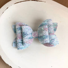Load image into Gallery viewer, Double Bella Bows - Glitter Tie Dye

