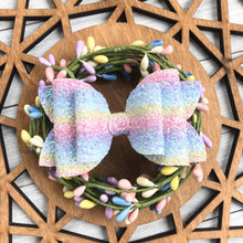 Load image into Gallery viewer, Double Bella Bow - Rainbow Glitter

