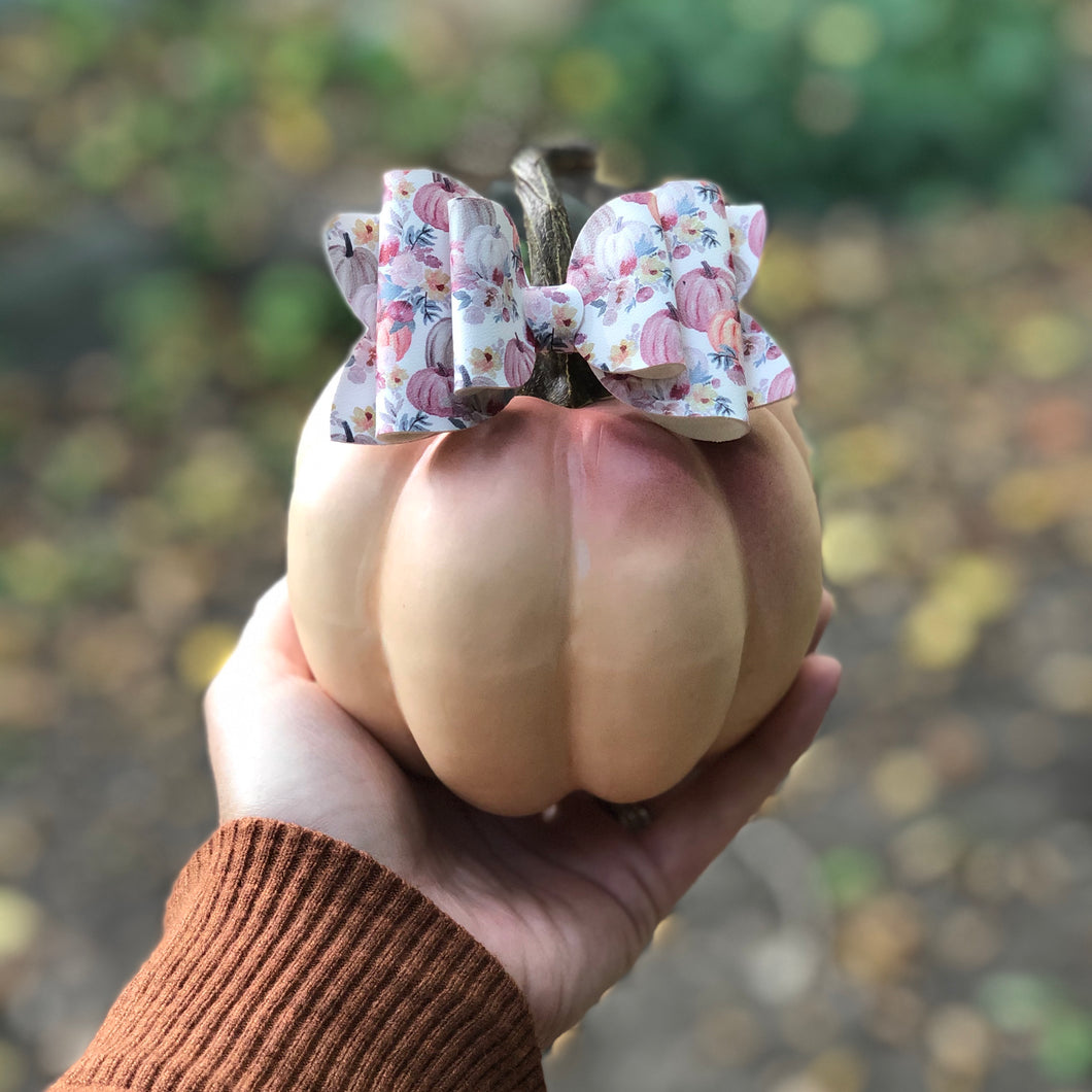 Double Bella Bow - Blush Pumpkins