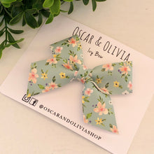 Load image into Gallery viewer, Ivy Bow - Blue Easter Floral
