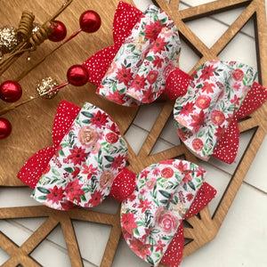 Double Bella Bow - Holiday Floral
