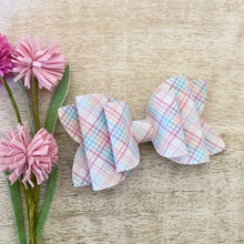 Load image into Gallery viewer, Double Bella Bow - Easter Plaid
