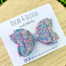 Load image into Gallery viewer, Double Bella Bow - Mermaid Glitter
