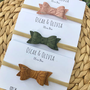 Olivia Bow - Fall Embossed Lace