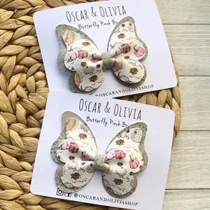 Double Butterfly Pinch Bow - Pumpkin Patch