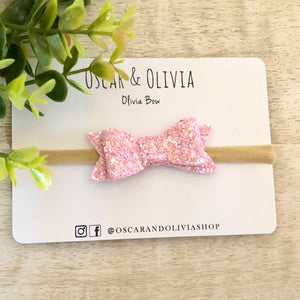 Olivia Bow - Pink Glitter