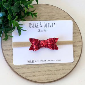 Olivia Bow - Red Glitter