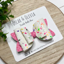 Load image into Gallery viewer, Double Bella Bow - Ice Cream Sprinkles
