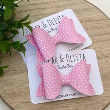 Load image into Gallery viewer, Sadie Bow - Pink Polka Dots
