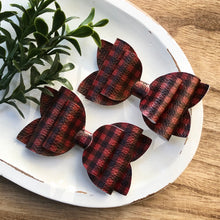 Load image into Gallery viewer, Double Bella Bow - Buffalo Plaid
