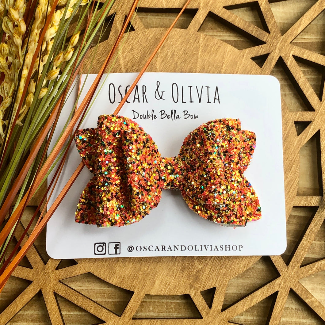Double Bella Bow - Glitter Harvest