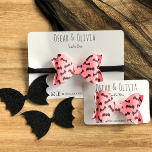 Glow Bow - Sadie Pink Bats