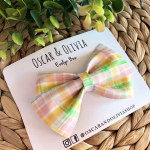 Evelyn Bow - Watercolor Plaid