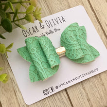 Load image into Gallery viewer, Double Bella Bow - Spring Lace
