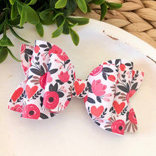 Load image into Gallery viewer, Double Bella Bow - Valentine Floral
