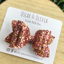 Load image into Gallery viewer, Double Bella Bow - Fabulous Fall Glitter
