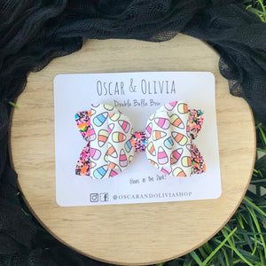 Double Bella Bow - Colorful Candy Corn