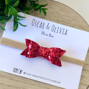 Olivia Bow - Red Glitter