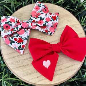 Kinsley Bow - Embroidered Heart
