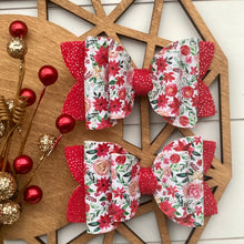 Load image into Gallery viewer, Double Bella Bow - Holiday Floral
